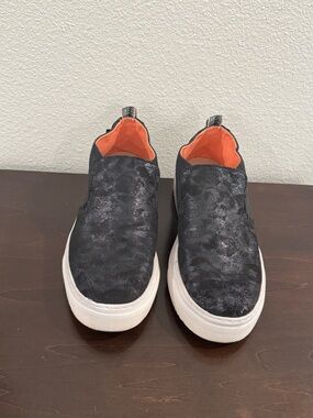 Hey Dude Black Slip-On Flats with Orange Interior